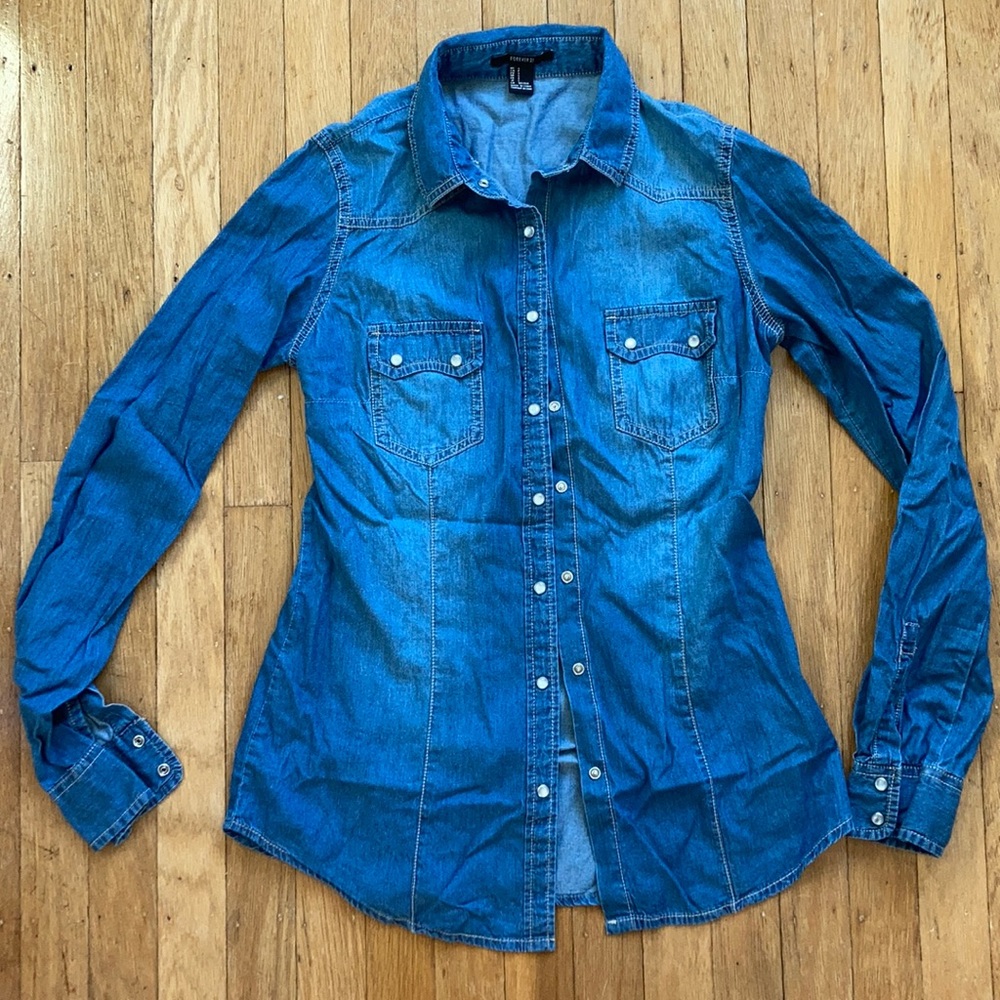 Denim button down shirt